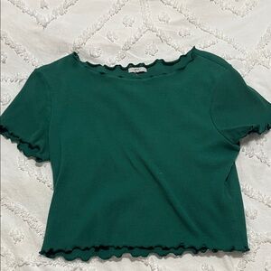Ardene Teal Ruffle Hem Crop Top
